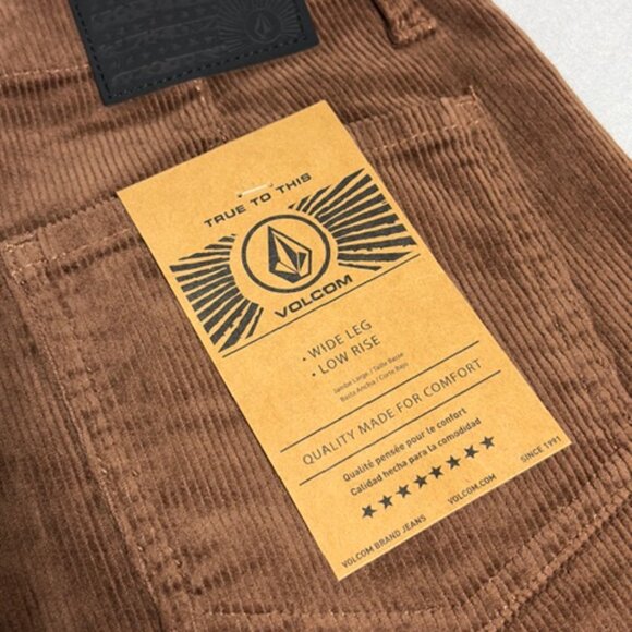 VOLCOM 1991 STONED LOW RISE BROWN CORDUROY PANTS NWT SZ 24 - Picture 6 of 6